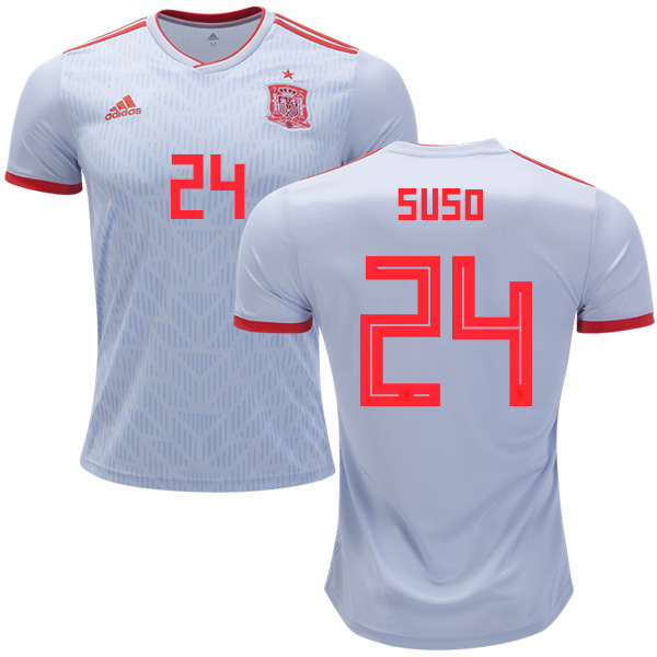 Spain #24 Suso Away Soccer Country Jersey - Click Image to Close